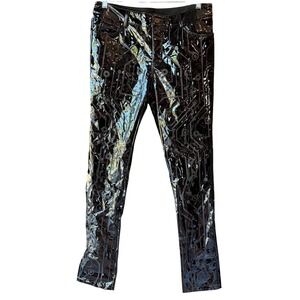 Devil Fashion Mens Gothic Patent Pants Cyberpunk Rave Club Black Sz Medium NEW